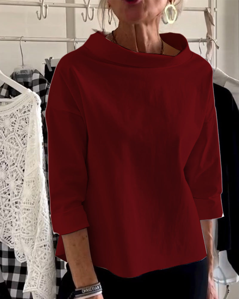 Women’s Modern High-Collar Top | Structured Outline