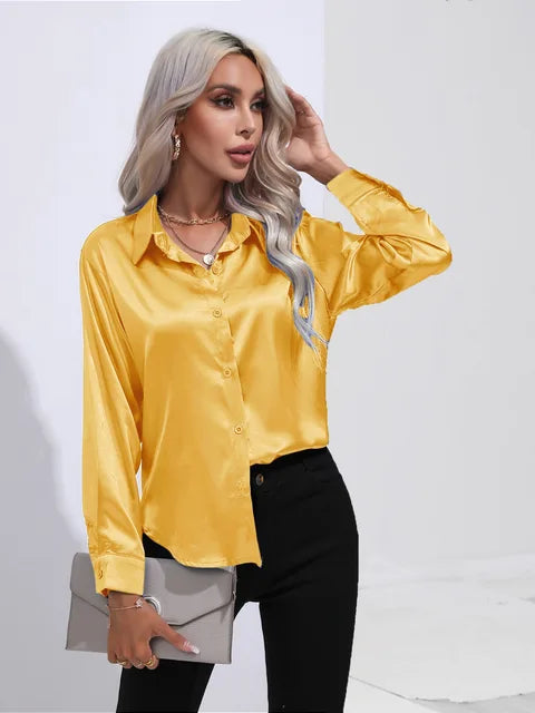 Buttoned Blouse For Women | Long Sleeves Relaxed Fit