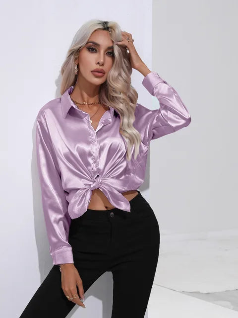 Buttoned Blouse For Women | Long Sleeves Relaxed Fit
