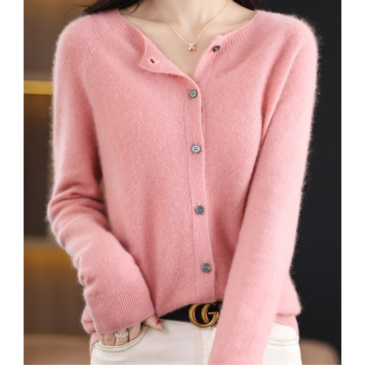 Women’s Classic Round Neck Cardigan | Timeless Style