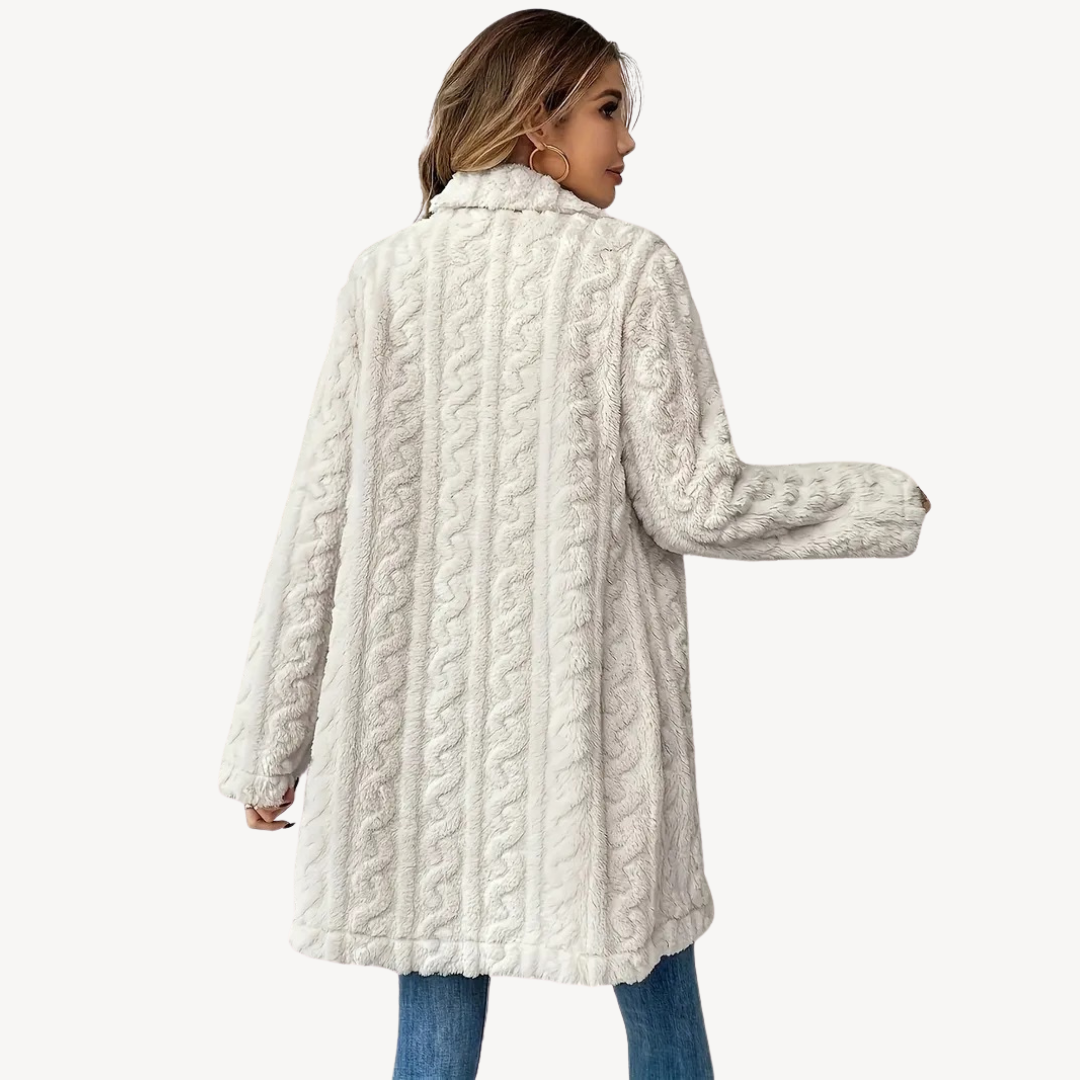 Women’s Stylish Double-Breasted Fur Coat | Chic