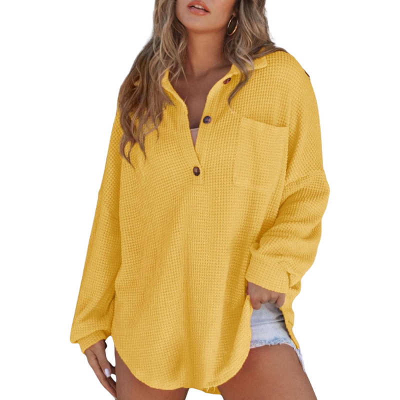 Women’s Button V-Neck Tunic Blouse