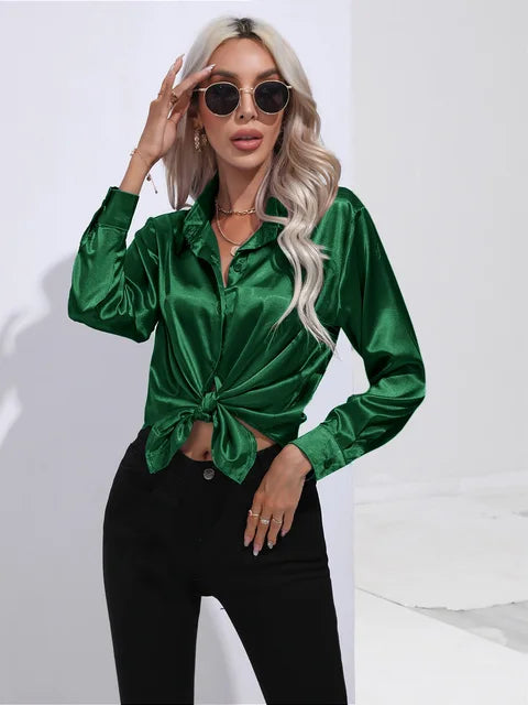 Buttoned Blouse For Women | Long Sleeves Relaxed Fit