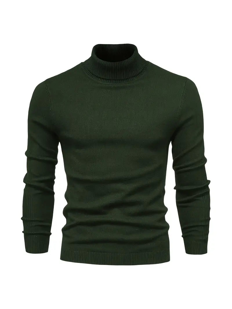 Pull Col Roulé Ajusté Pour Hommes | Vêtement Smart Casual A Manches Longues