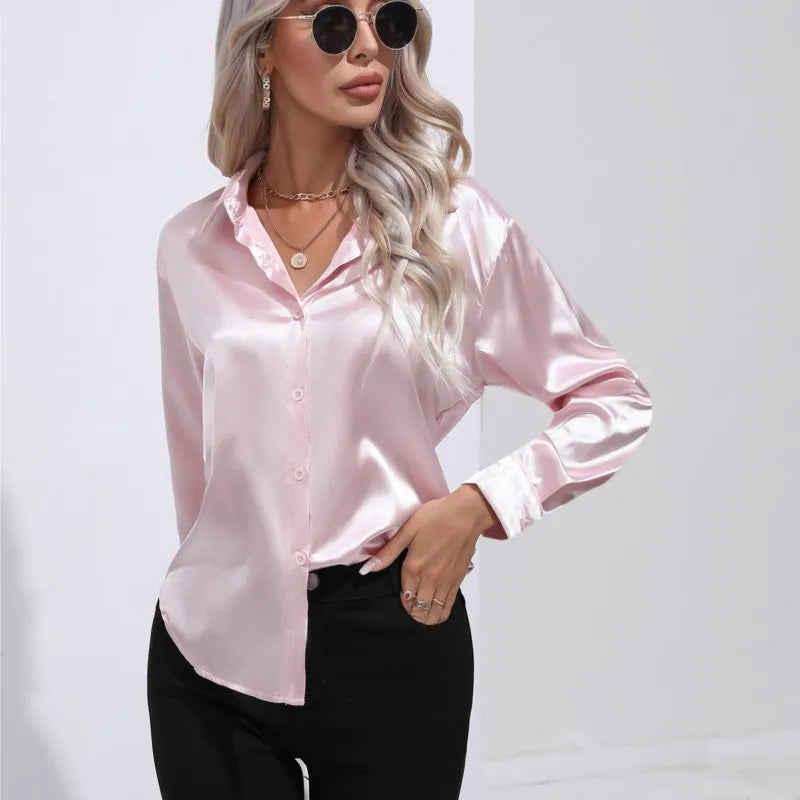 Buttoned Blouse For Women | Long Sleeves Relaxed Fit
