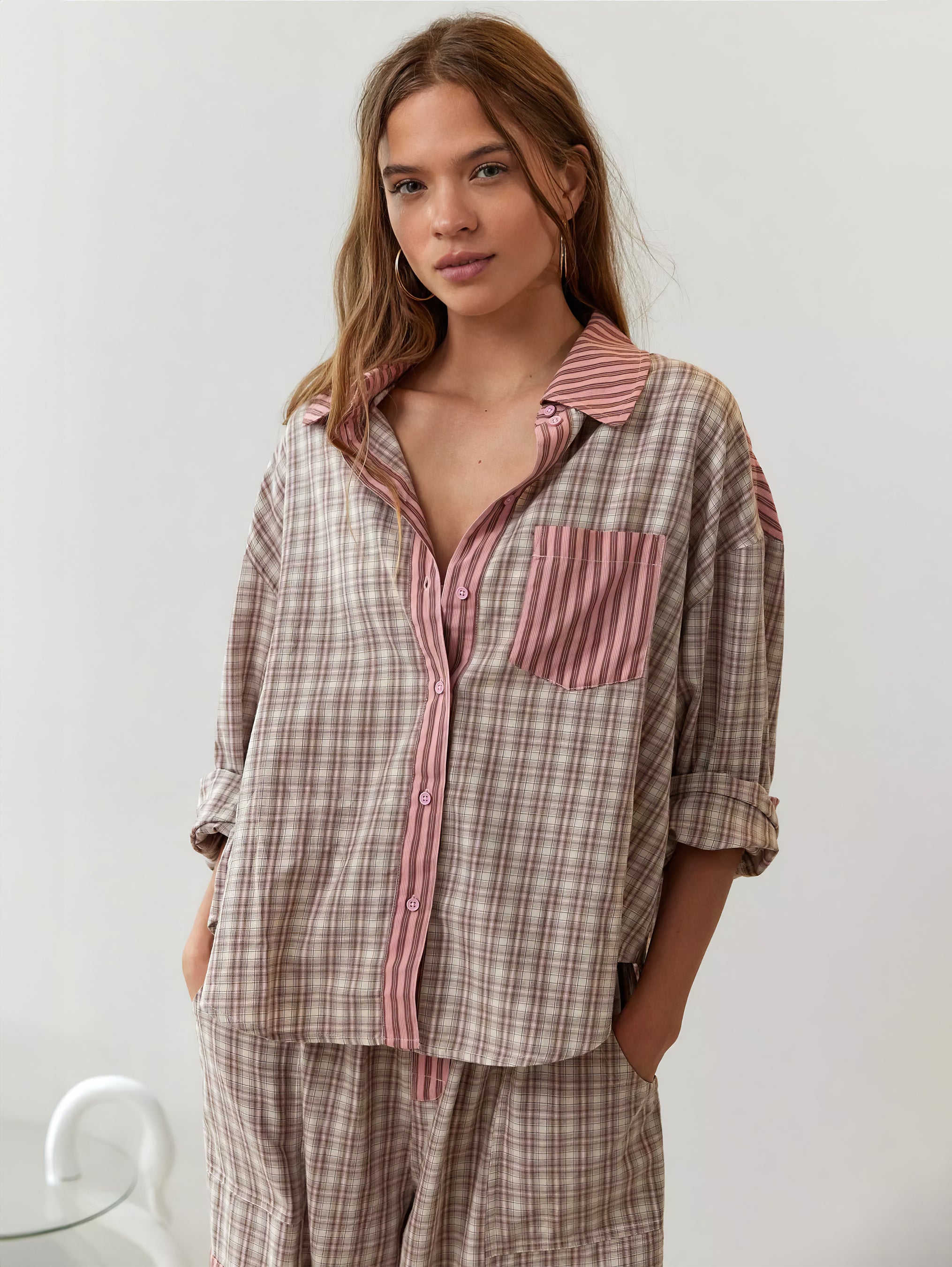 Ensemble Deux Pièces a Carreaux Chic Pour Femmes | Stylé