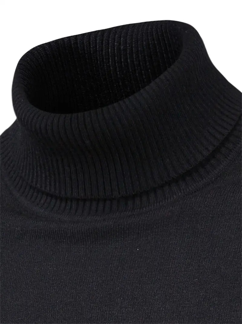 Pull Col Roulé Ajusté Pour Hommes | Vêtement Smart Casual A Manches Longues