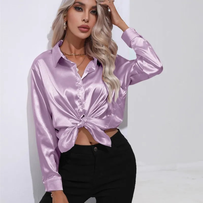 Buttoned Blouse For Women | Long Sleeves Relaxed Fit
