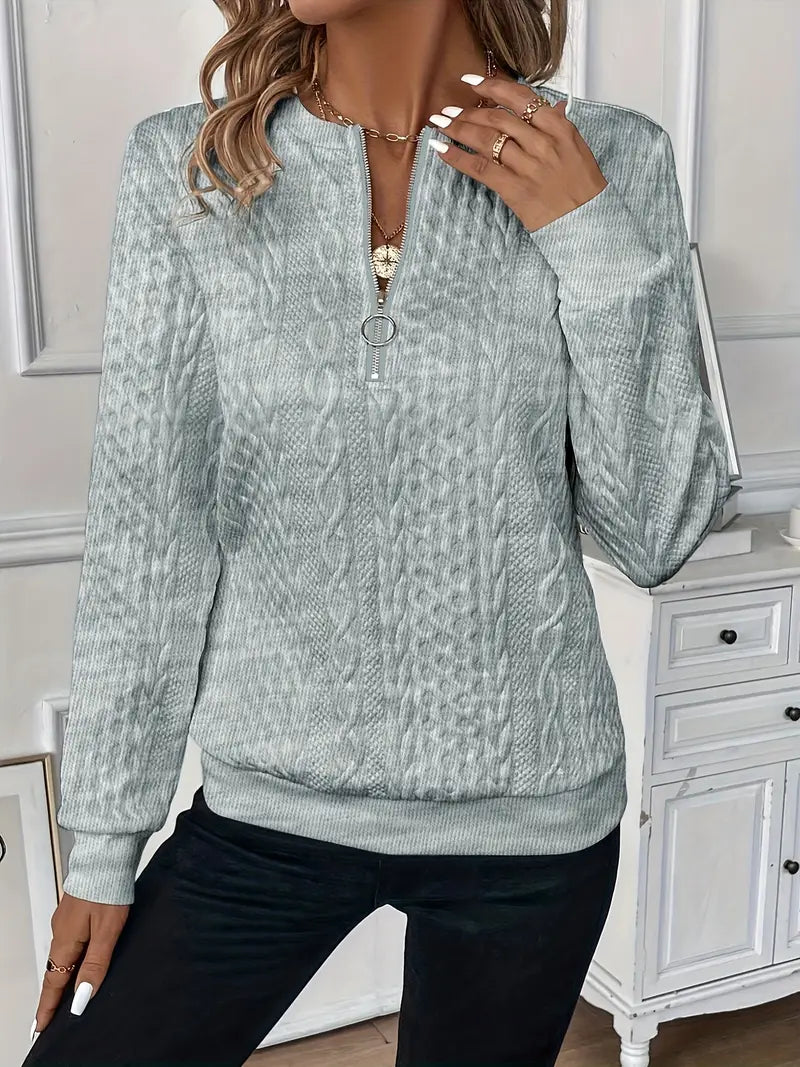 Pull Zippé Elégant Pour Femmes | Décontracté