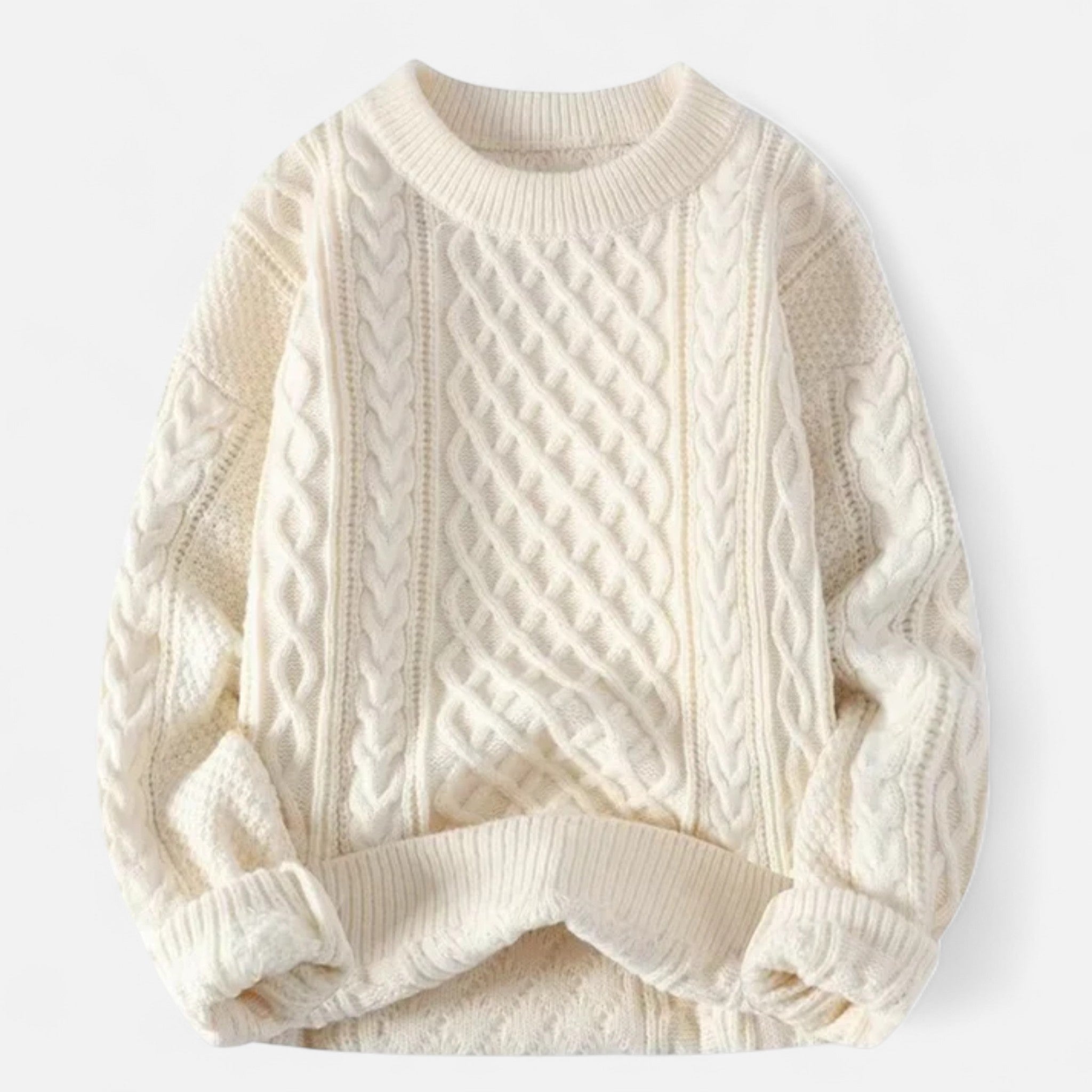 Women’s Refined Cable Knit Sweater | Round Neck