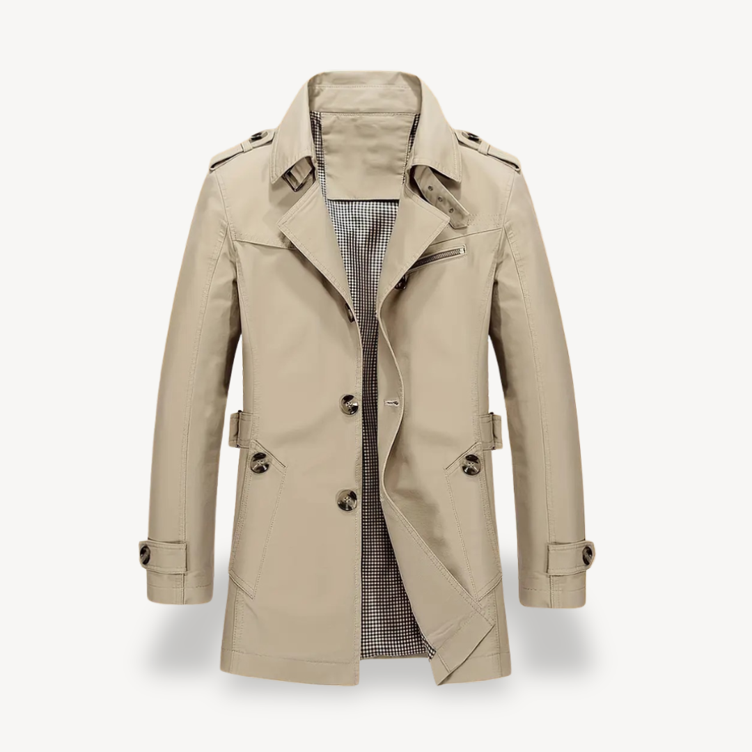 Men’s Tailored Trench Coat | Double-Breasted Design