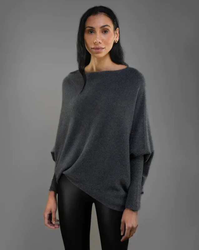 Women’s Off-Shoulder Knit with Swing Collar | Refined Look