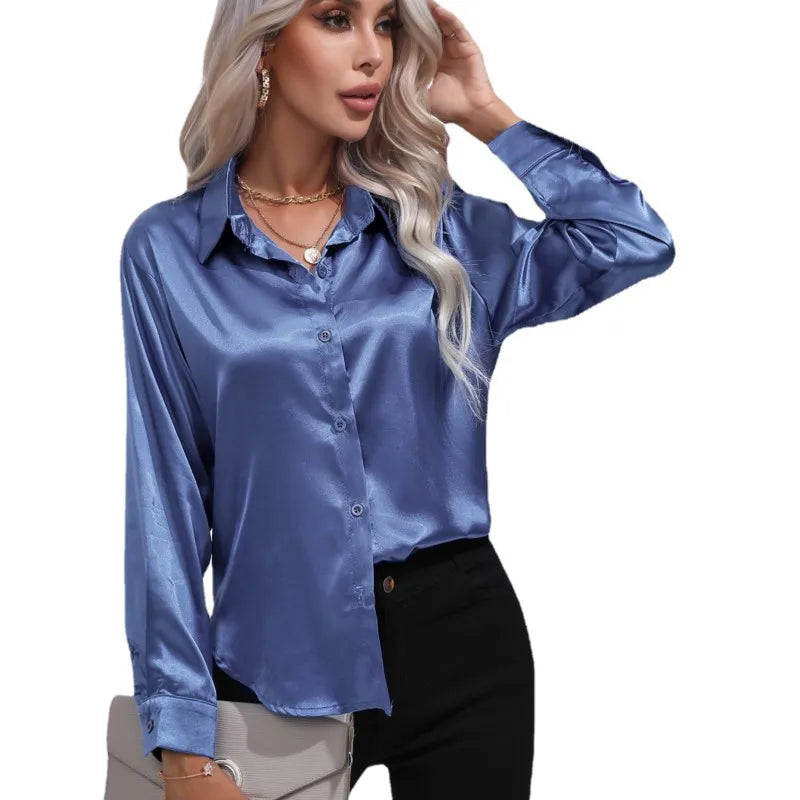 Buttoned Blouse For Women | Long Sleeves Relaxed Fit