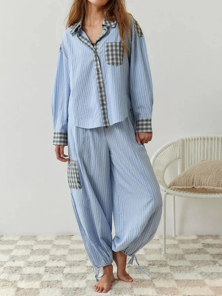 Ensemble Deux Pièces a Carreaux Chic Pour Femmes | Stylé