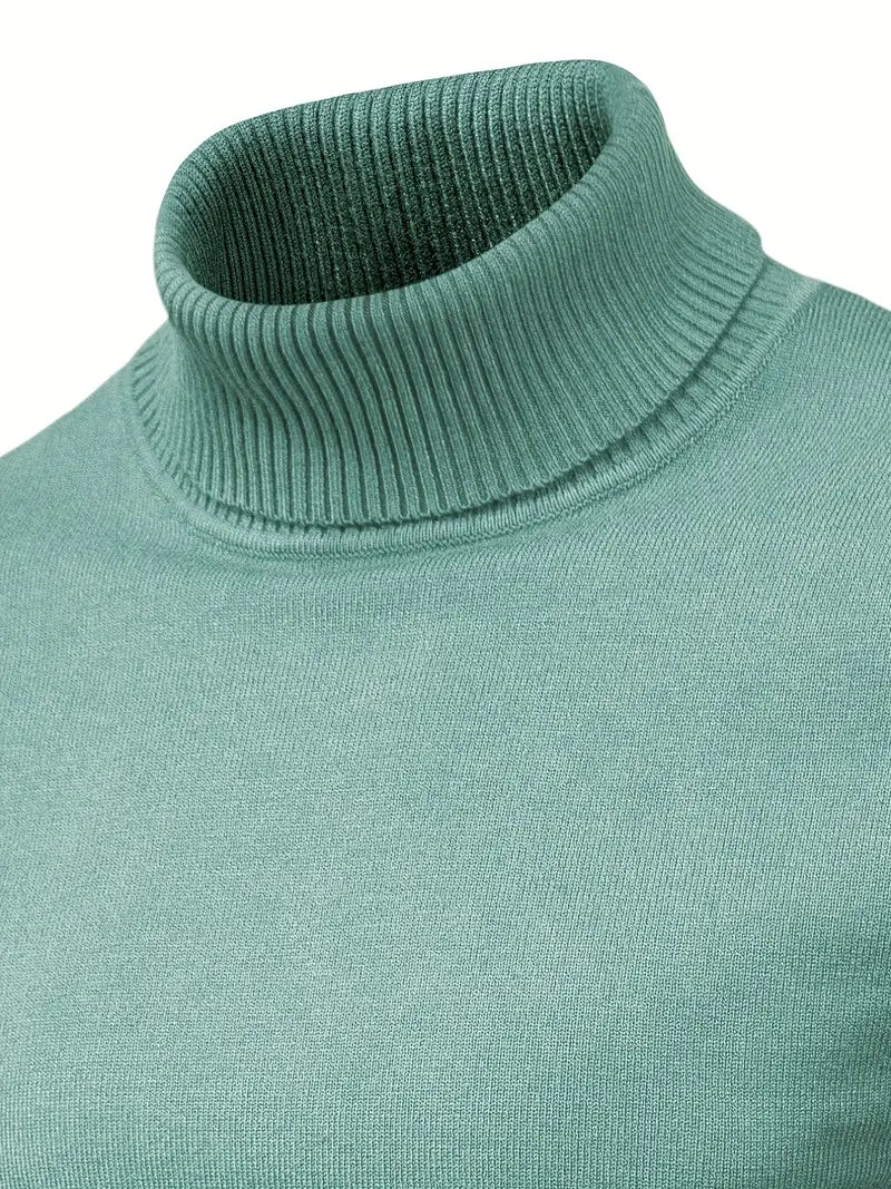 Pull Col Roulé Ajusté Pour Hommes | Vêtement Smart Casual A Manches Longues