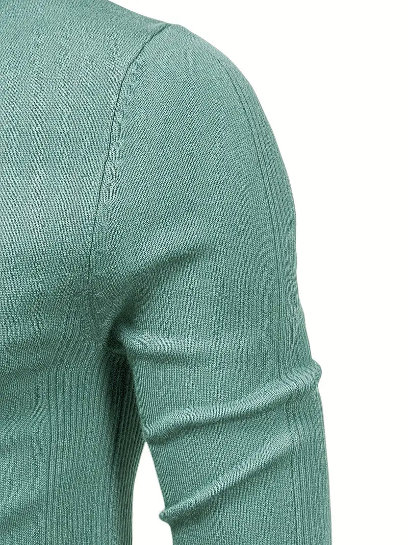 Pull Col Roulé Ajusté Pour Hommes | Vêtement Smart Casual A Manches Longues
