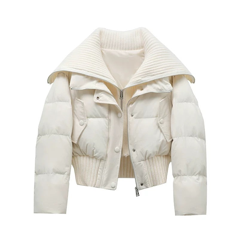 Women’s Quilted Puffer Jacket | High Collar Oversized Fit
