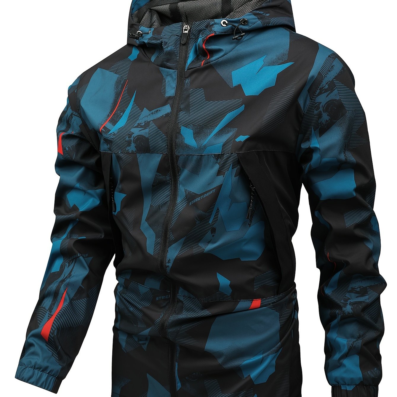 Zip Up Hooded Sweatshirt | Men's Block Hooded