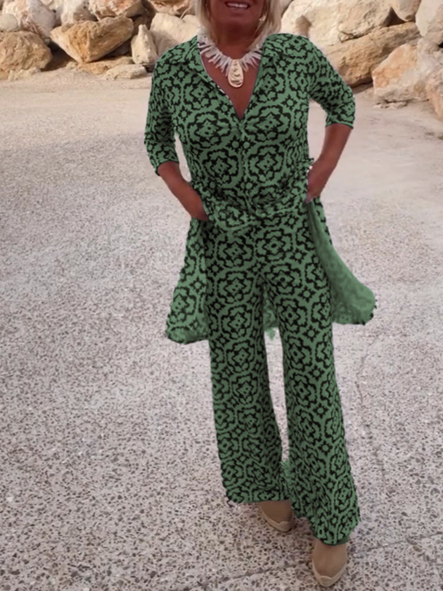 Ensemble 2 pièces Imprimé Stylé Pour Femmes | Tendance