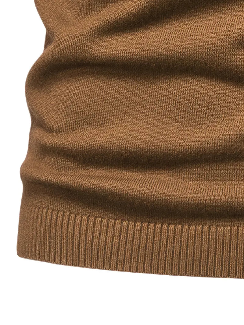 Pull Col Roulé Ajusté Pour Hommes | Vêtement Smart Casual A Manches Longues