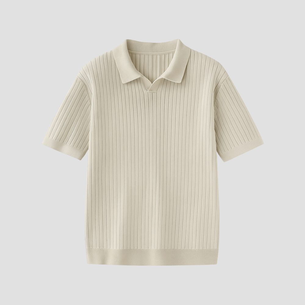 Polo Élegant à Côtes pour Hommes | Tricot Fin