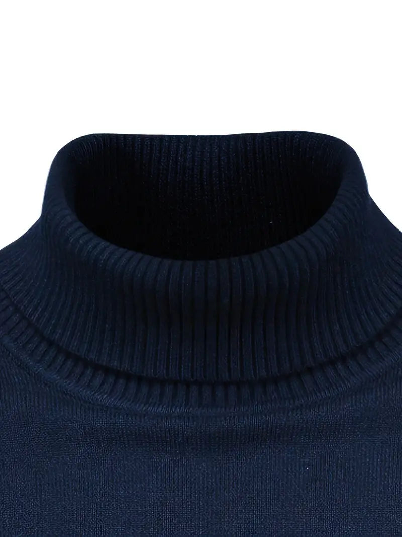 Pull Col Roulé Ajusté Pour Hommes | Vêtement Smart Casual A Manches Longues
