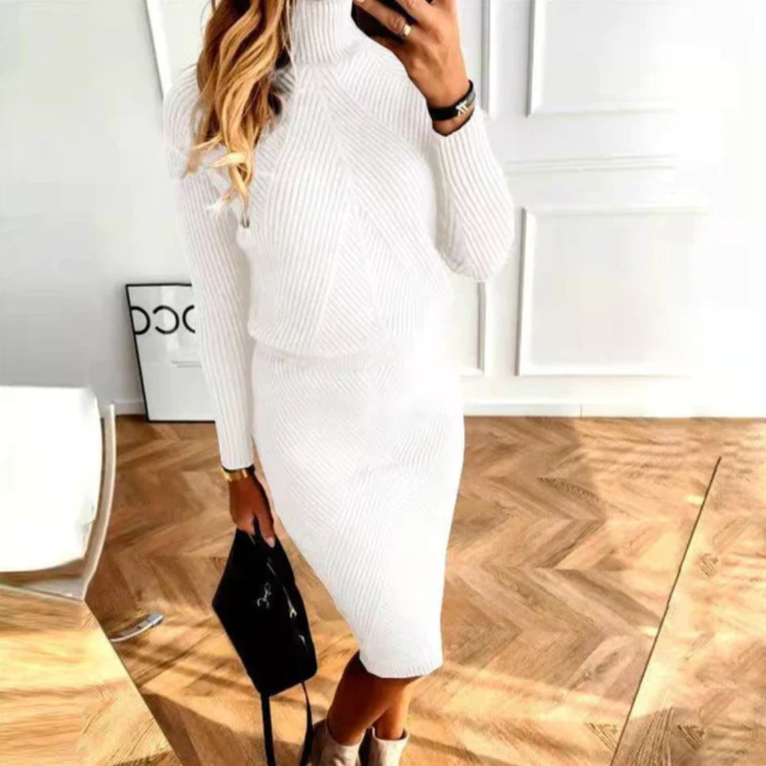 Women’s Knitted Jumper Dress | Roll Neck