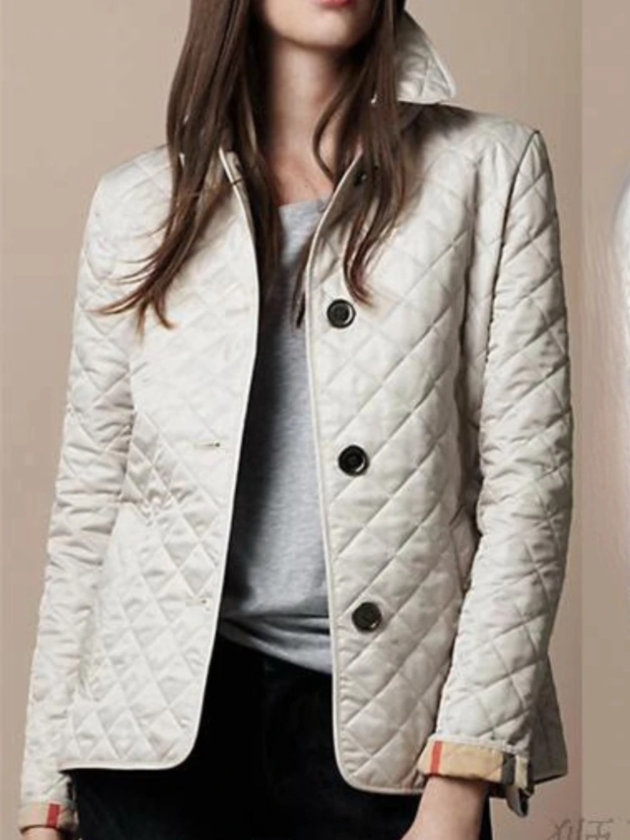 Women’s Quilted Jacket | Turned-Down Collar