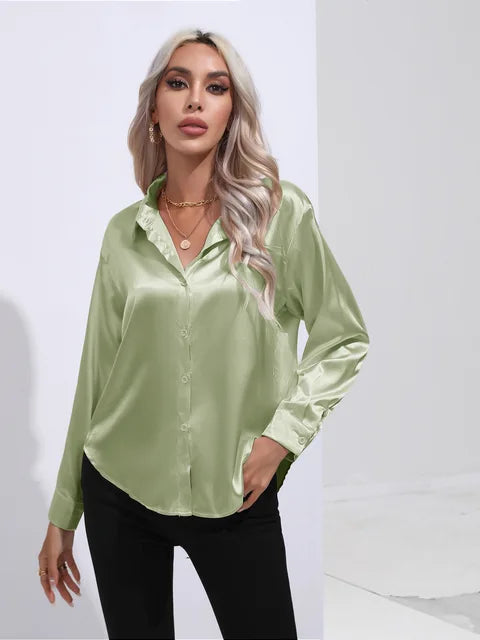Buttoned Blouse For Women | Long Sleeves Relaxed Fit