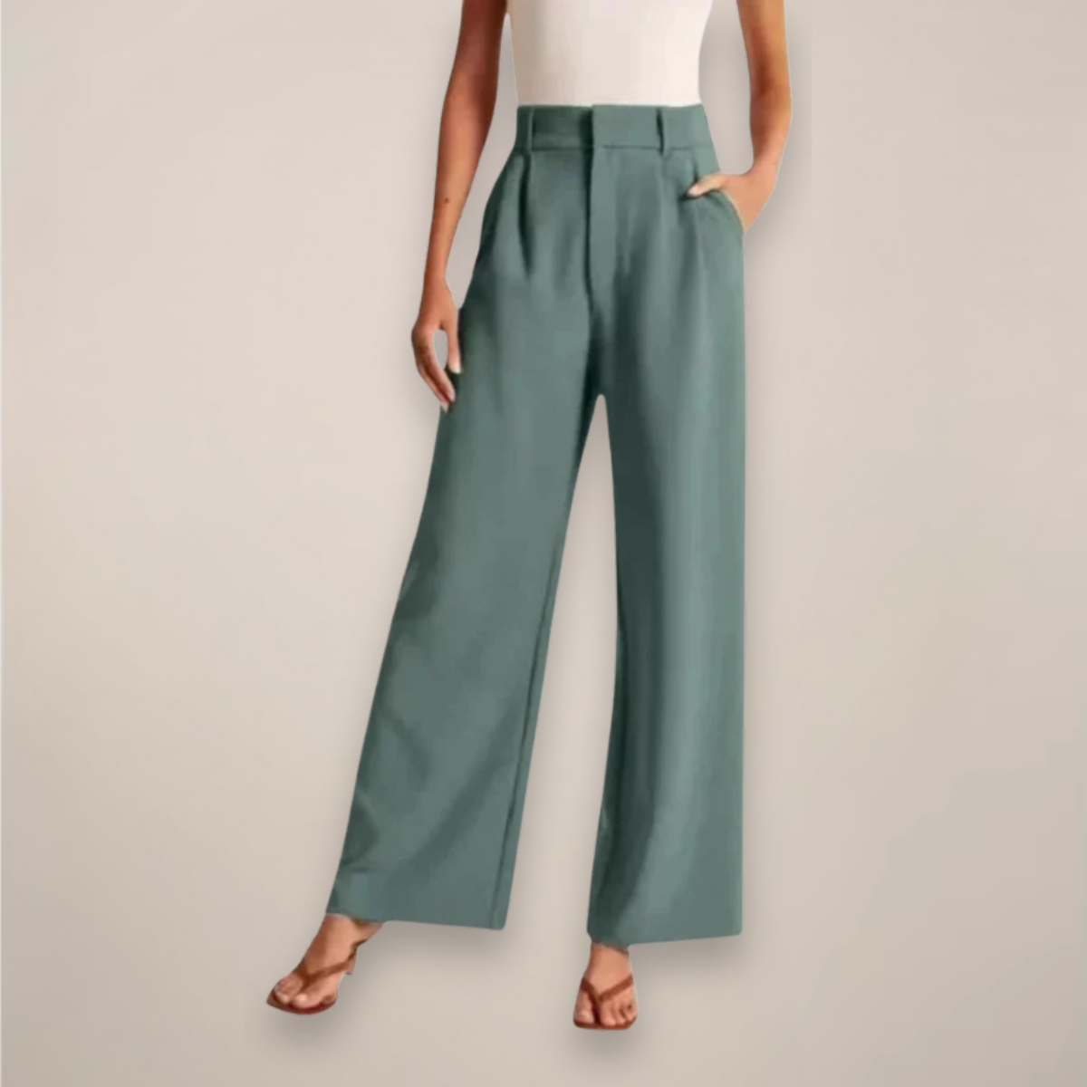 Womens Wide Leg Trousers | High Waist Office Look