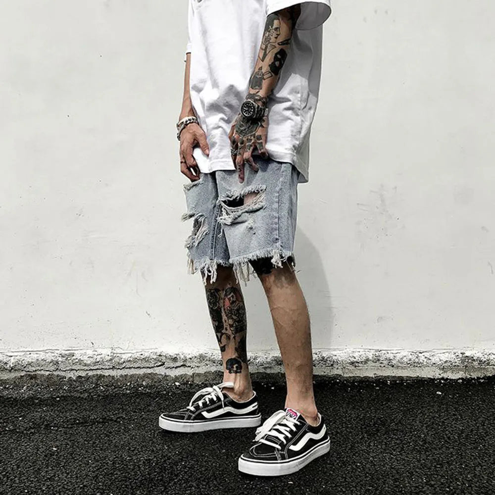 Shorts En Jean Déchirés Pour Hommes | Tendance