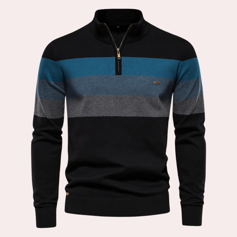 Men’s Stylish Striped Half Zip Sweater Half Zip | Casual