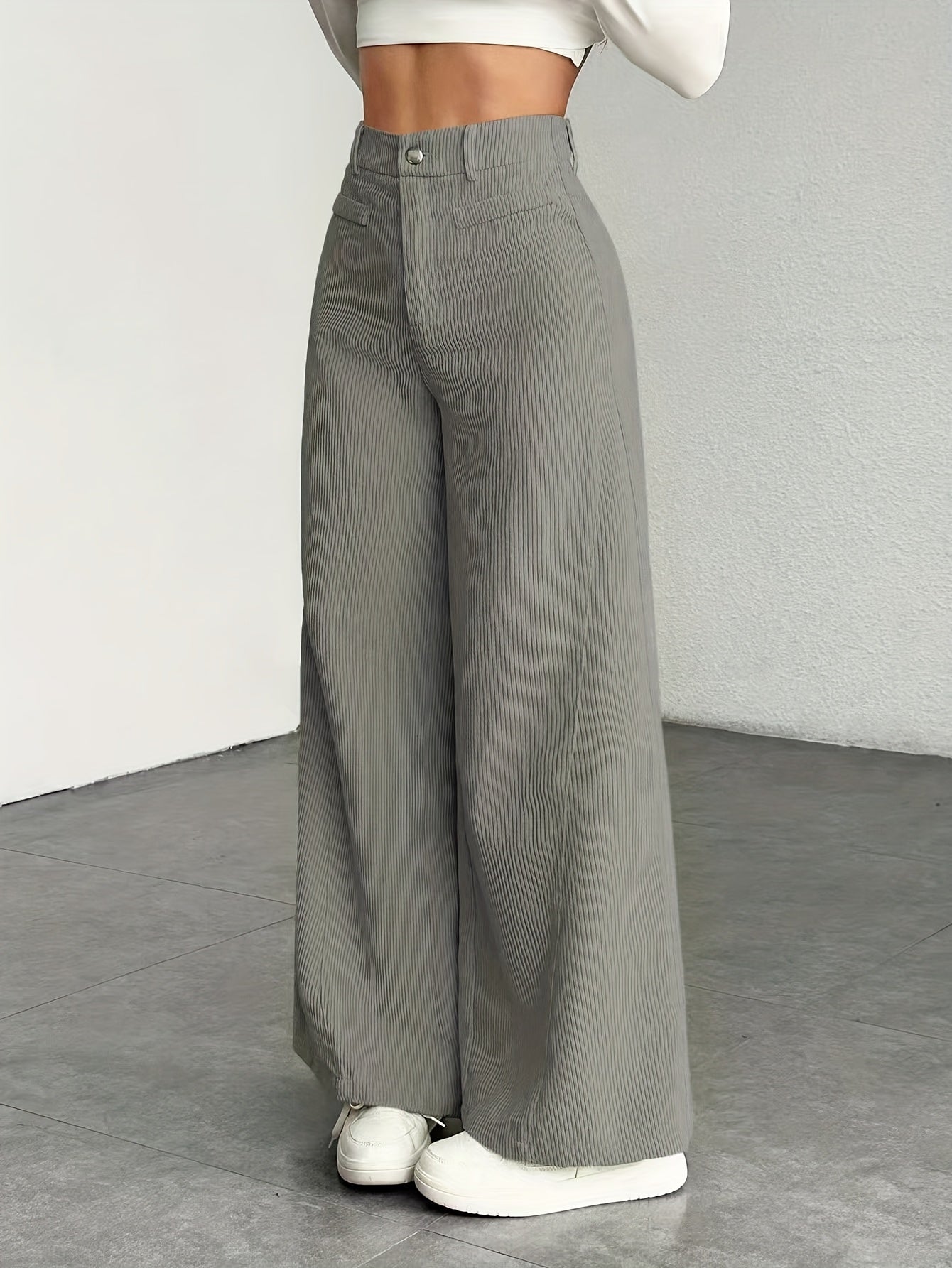 Womens Wide Leg Trousers | High-Waisted