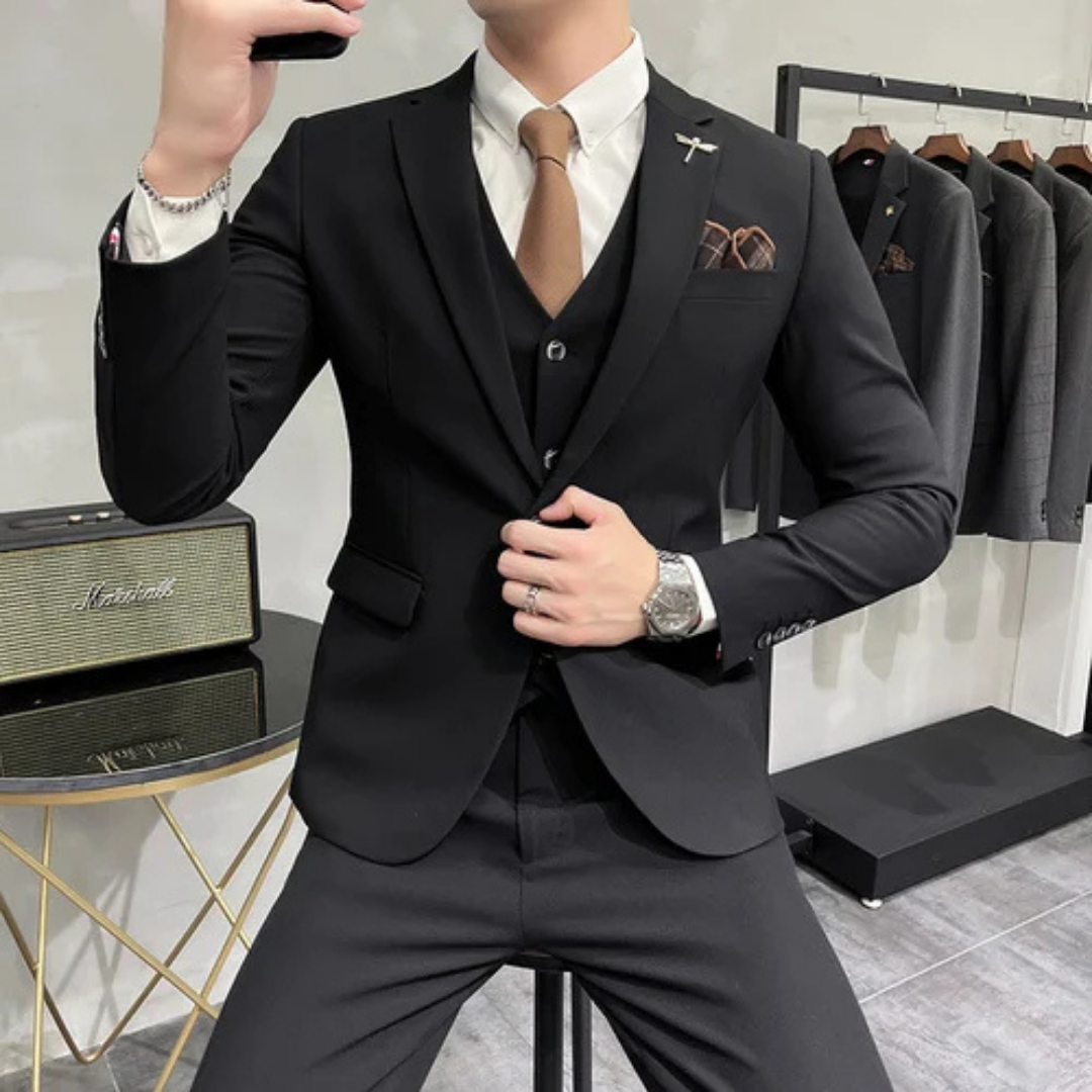 Men’s Slim Three-Piece Suit Set | Formal Style