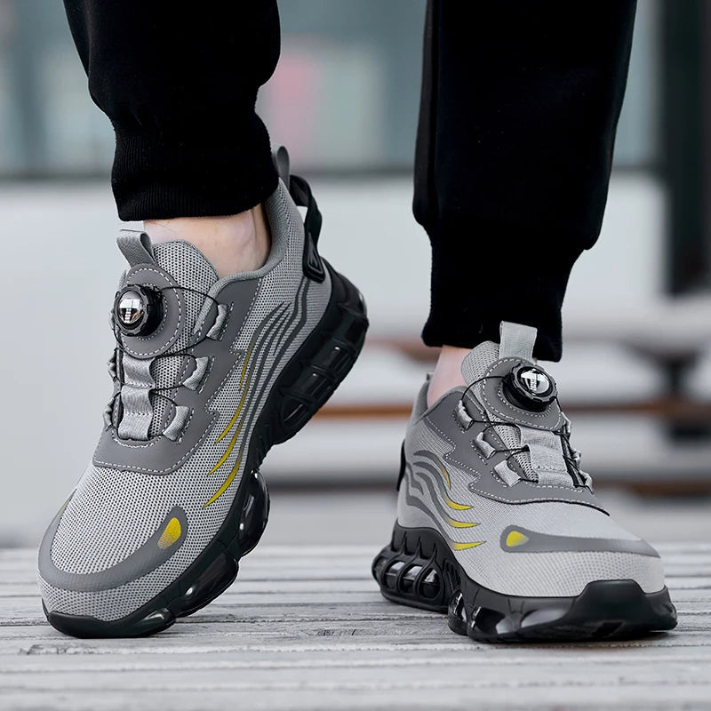 Men's Work Sneakers | Button Closure