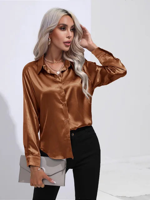 Buttoned Blouse For Women | Long Sleeves Relaxed Fit