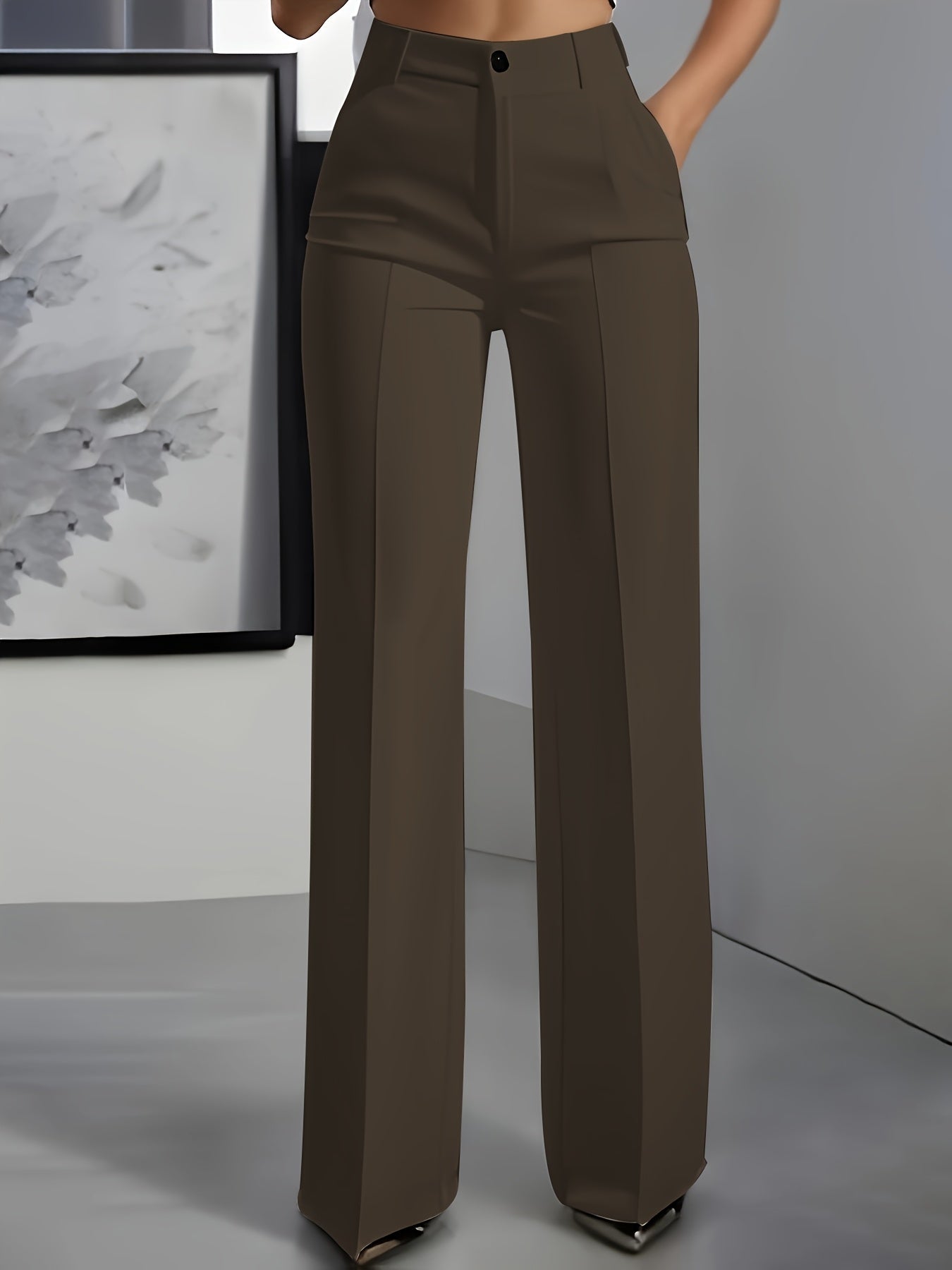 Womens Wide Leg Trousers | Elegant High-Waist