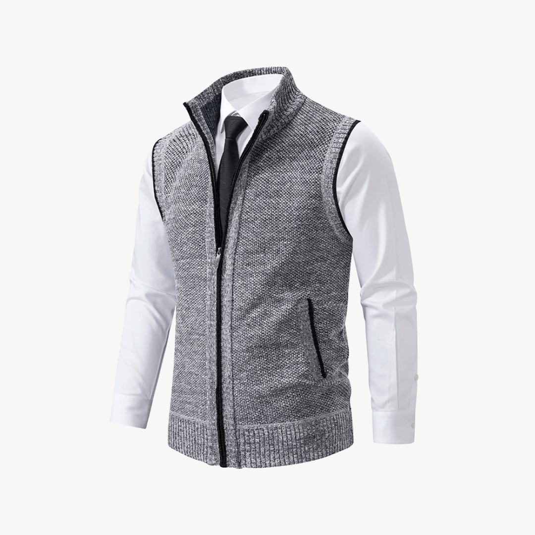 Gilet Tricoté Zippé pour Hommes | Décontracté