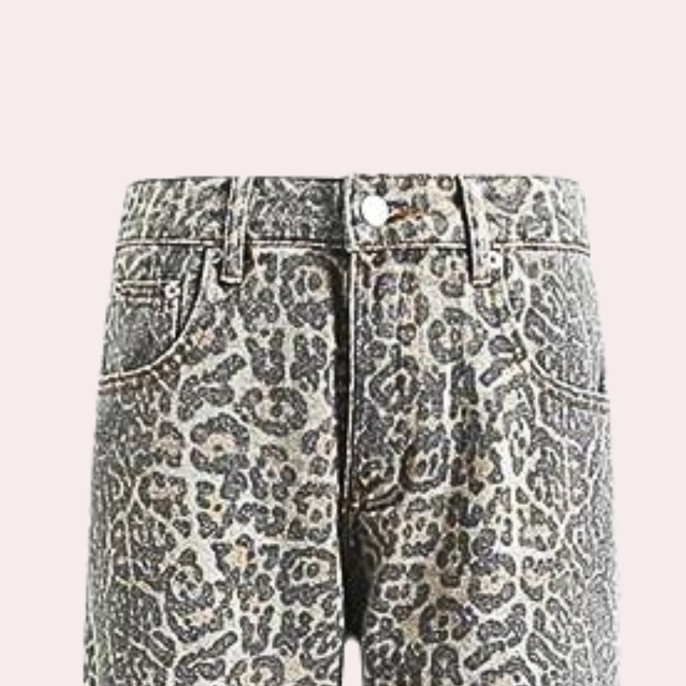 Womens Leopard Print Trousers - Trendy Lounge