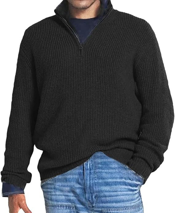 Men’s Half Zip Jumper | Ribbed Sweater for Stylish Layering