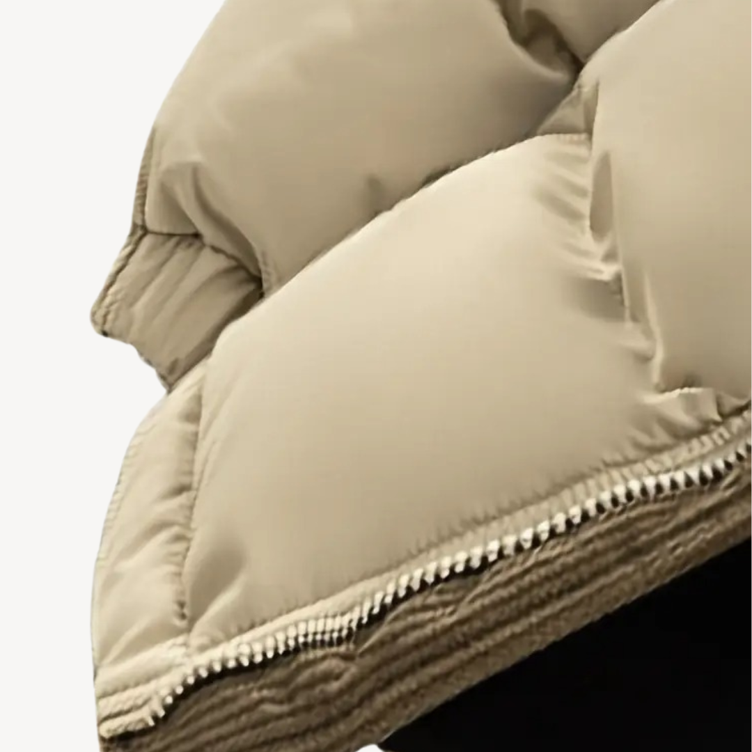 Mens Puffer Jacket with Corduroy Hood | Trendy