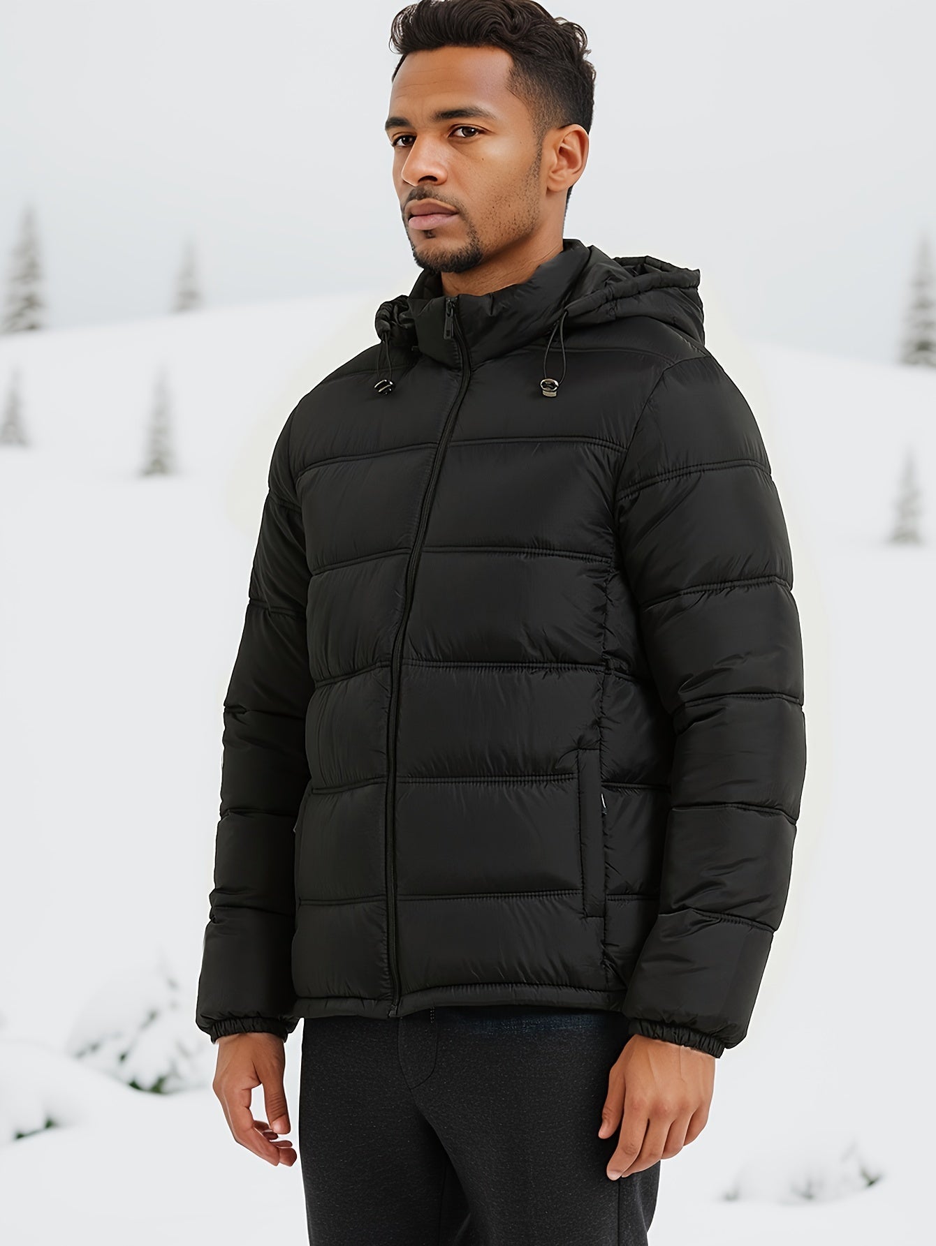 Mens Puffer Jacket with Hood | Functional Design