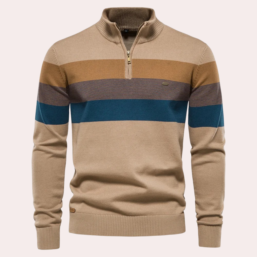 Men’s Stylish Striped Half Zip Sweater Half Zip | Casual