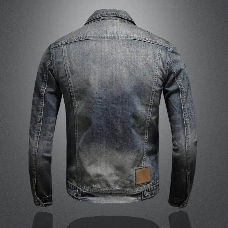 Veste En Denim Ajustée Pour Hommes | Style Rétro