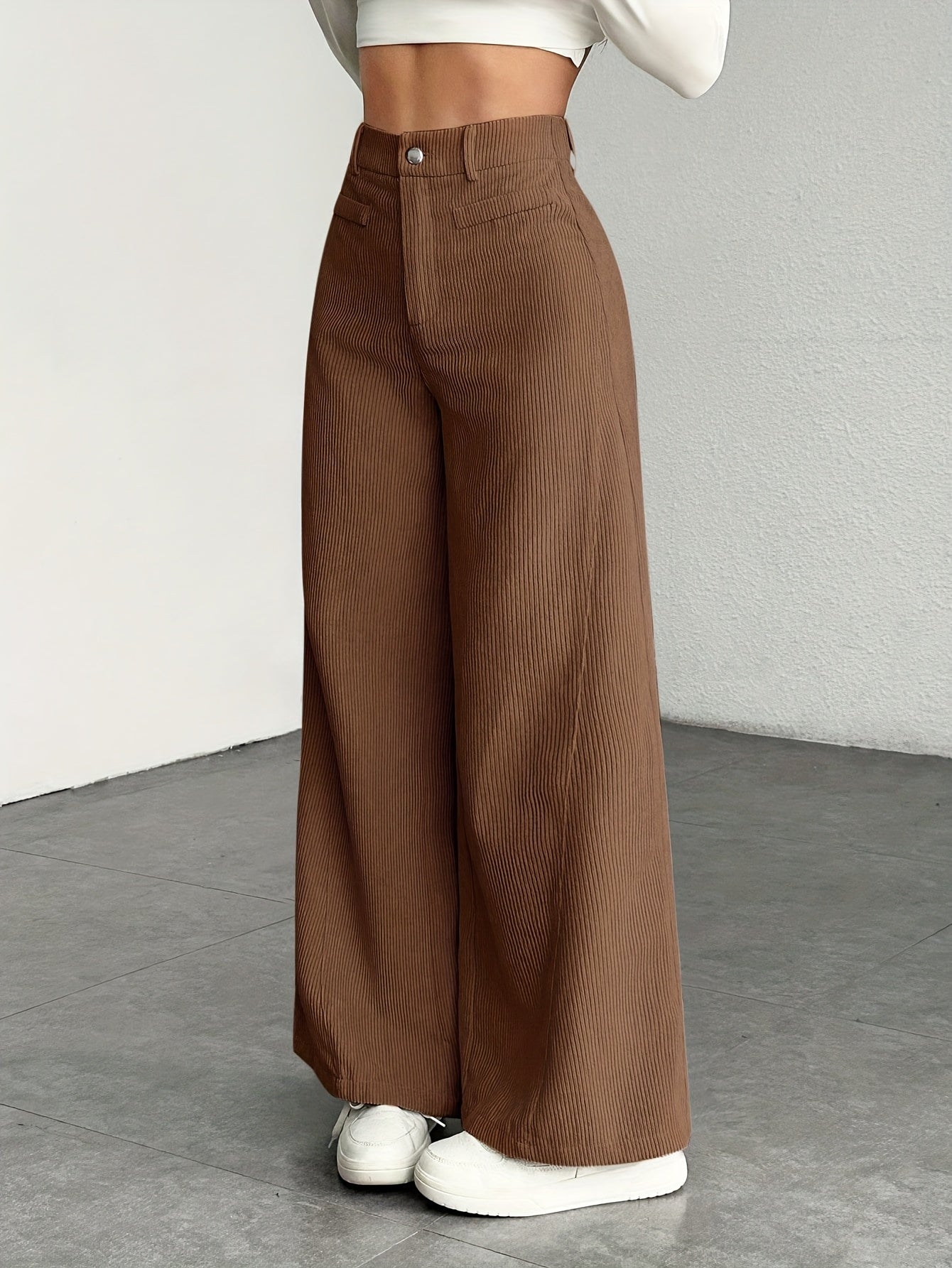 Womens Wide Leg Trousers | High-Waisted