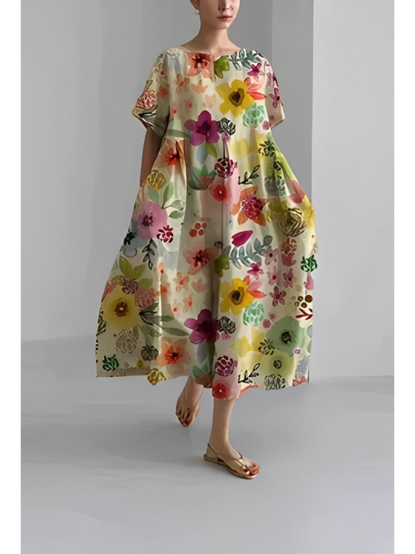 Robe Midi Imprimée pour Femmes | Élégante