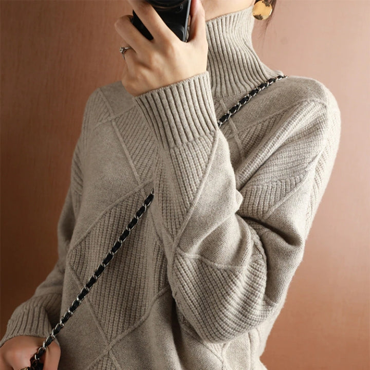 Women’s Roll Knitted Jumper | Stylish Accent