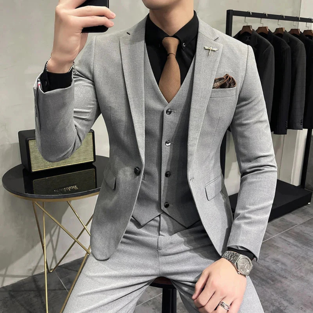 Men’s Slim Three-Piece Suit Set | Formal Style