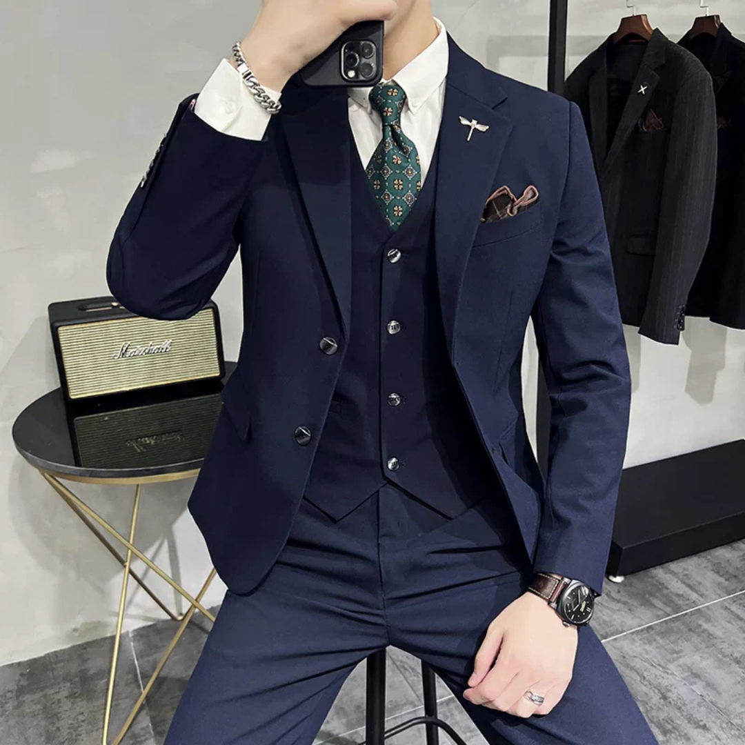 Men’s Slim Three-Piece Suit Set | Formal Style