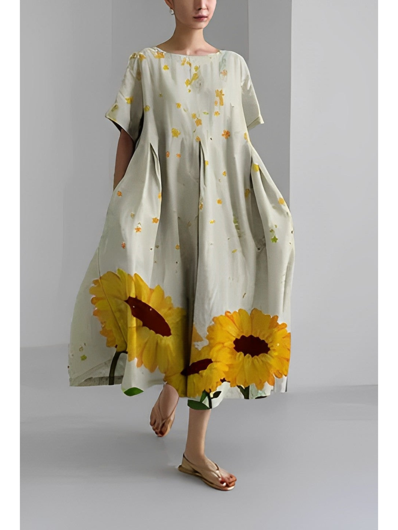 Robe Midi Imprimée pour Femmes | Élégante